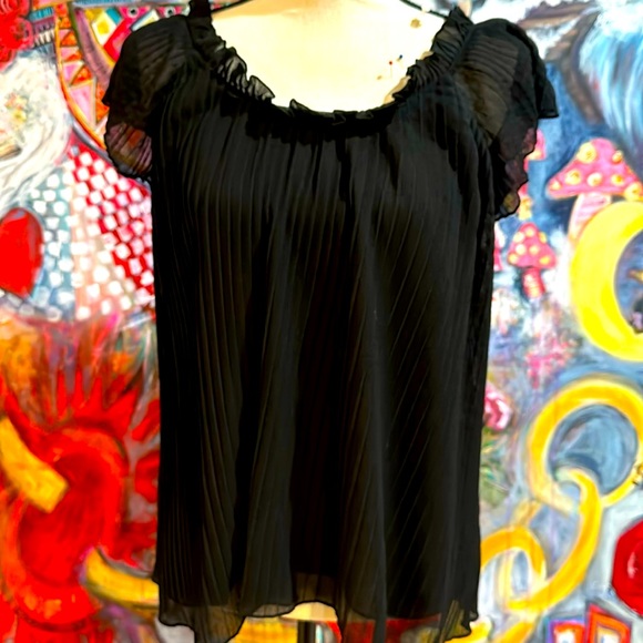 Joie Tops - Joie black pleated short sleeve top